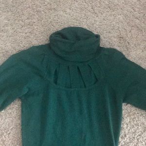 Hunter green cutout turtleneck